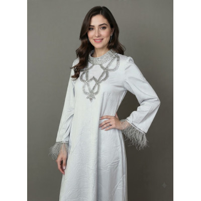 Abaya Silver Color